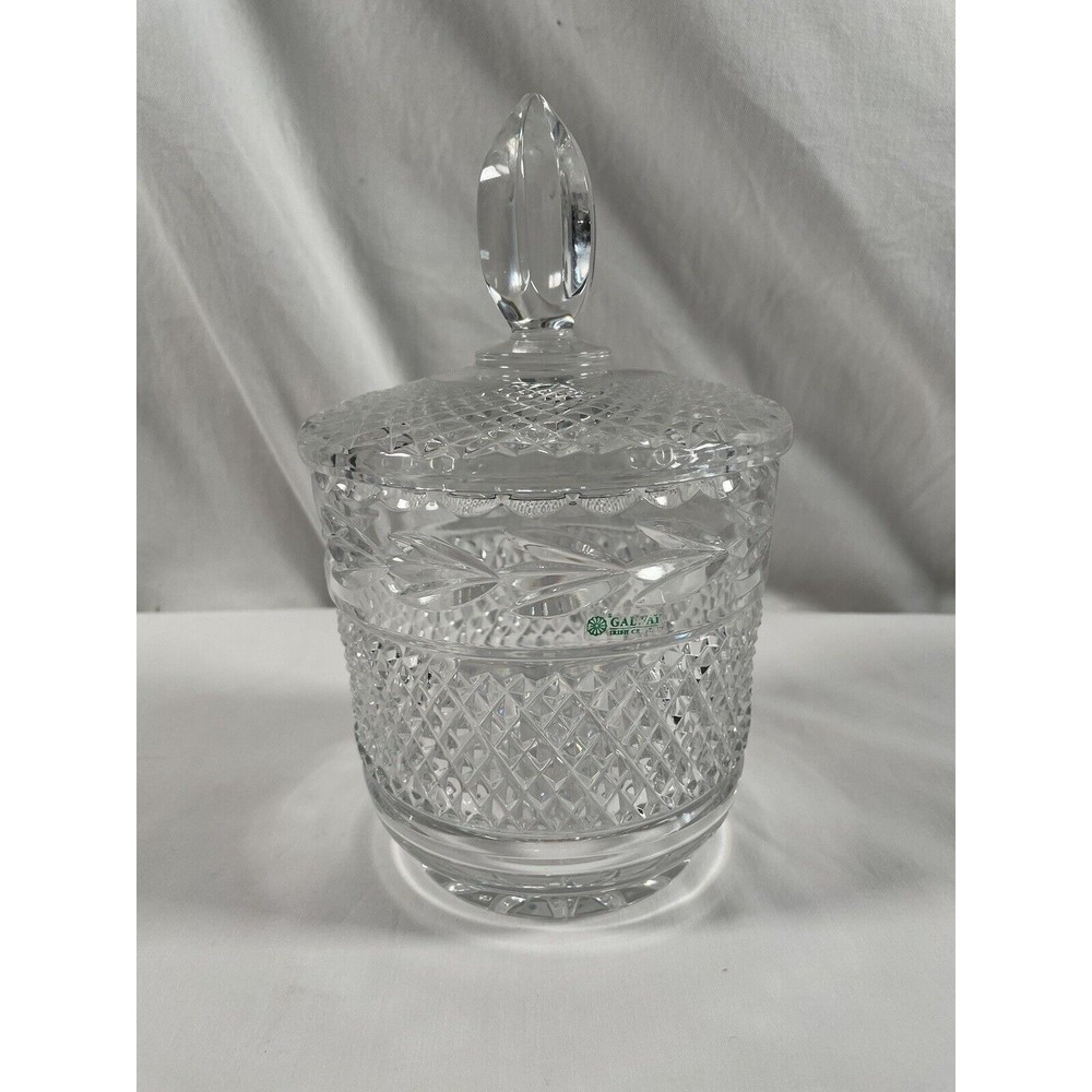 Vintage Galway Irish Crystal Biscuit Jar